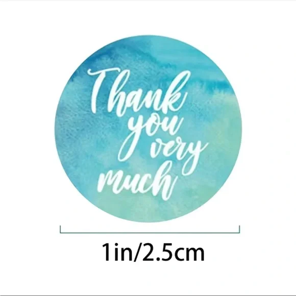 500 1”  Roll Blue Thank You Stickers PRICE IS FIRM - Picture 2 of 4